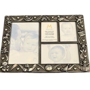 MANTLES Pewter Baby Photo Frame NEW Holds 4 Pictures 6 1/2" x 8 1/2"